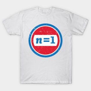 n = 1 in Red and Blue T-Shirt